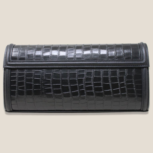 90 Feet Kaya Clutch Bag in Premium Genuine Leather (Black)